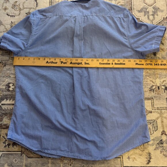 U.S. Polo Assn. Mens Blue Gingham Button-Down Short Sleeve Shirt XL - Picture 5 of 6